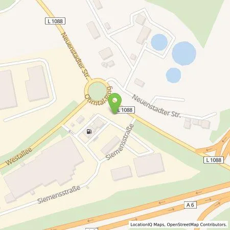 Standortübersicht der Tankstelle EnBW mobility+ AG und Co.KG in 74613 Öhringen