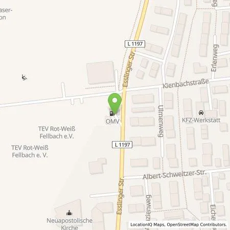 Standortübersicht der Tankstelle EnBW mobility+ AG und Co.KG in 70734 Fellbach