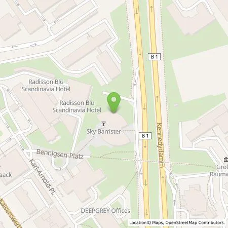 Standortübersicht der Tankstelle EnBW mobility+ AG und Co.KG in 40476 Düsseldorf