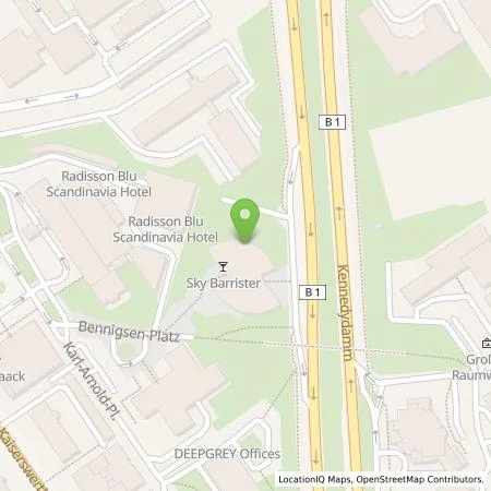 Standortübersicht der Tankstelle EnBW mobility+ AG und Co.KG in 40476 Düsseldorf