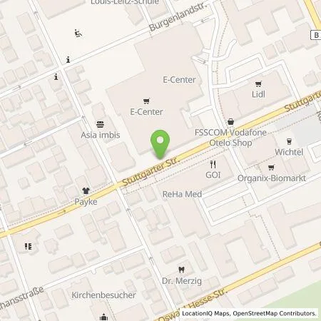 Standortübersicht der Tankstelle EnBW mobility+ AG und Co.KG in 70435 Stuttgart