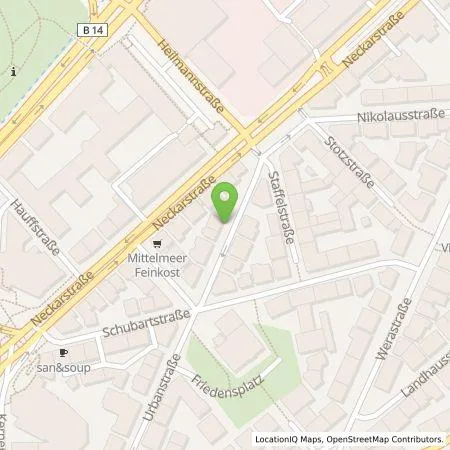 Standortübersicht der Tankstelle EnBW mobility+ AG und Co.KG in 70190 Stuttgart