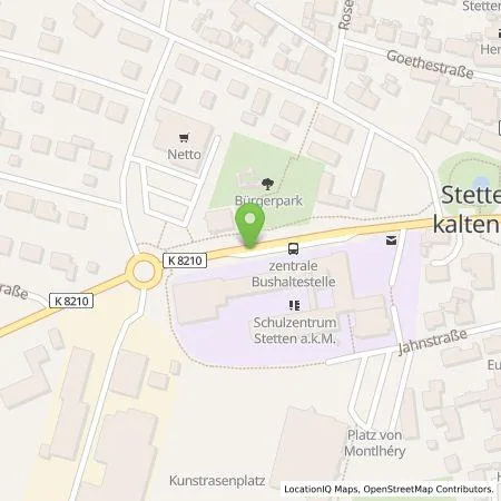 Standortübersicht der Tankstelle EnBW mobility+ AG und Co.KG in 72510 Stetten