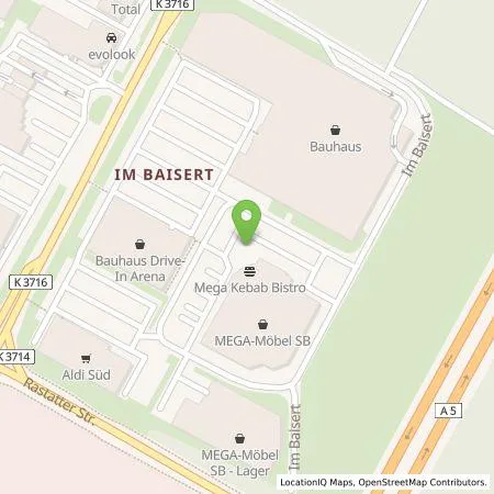 Standortübersicht der Tankstelle EnBW mobility+ AG und Co.KG in 76437 Rastatt