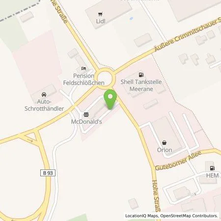 Standortübersicht der Tankstelle EnBW mobility+ AG und Co.KG in 08393 Meerane