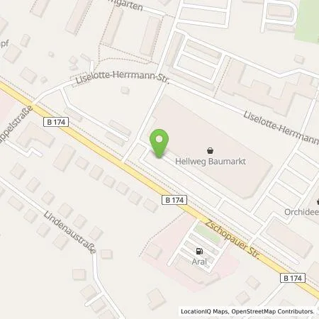 Standortübersicht der Tankstelle EnBW mobility+ AG und Co.KG in 09126 Chemnitz