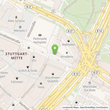 Standortübersicht der Tankstelle EnBW mobility+ AG und Co.KG in 70173 Stuttgart