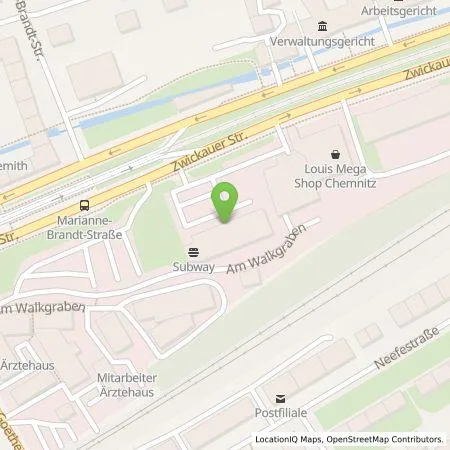 Standortübersicht der Tankstelle EnBW mobility+ AG und Co.KG in 09112 Chemnitz