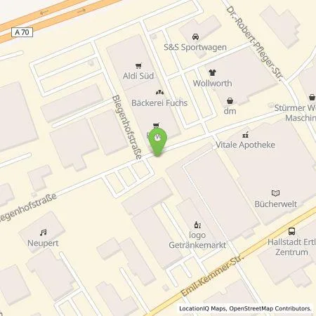 Standortübersicht der Tankstelle EnBW mobility+ AG und Co.KG in 96103 Hallstadt