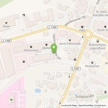 Standortübersicht der Tankstelle EnBW mobility+ AG und Co.KG in 74336 Brackenheim