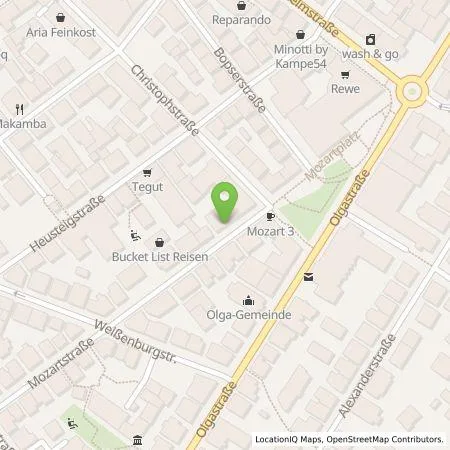 Standortübersicht der Tankstelle EnBW mobility+ AG und Co.KG in 70180 Stuttgart