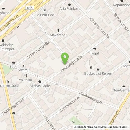 Standortübersicht der Tankstelle EnBW mobility+ AG und Co.KG in 70180 Stuttgart