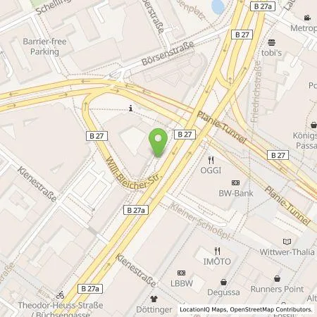 Standortübersicht der Tankstelle EnBW mobility+ AG und Co.KG in 70174 Stuttgart