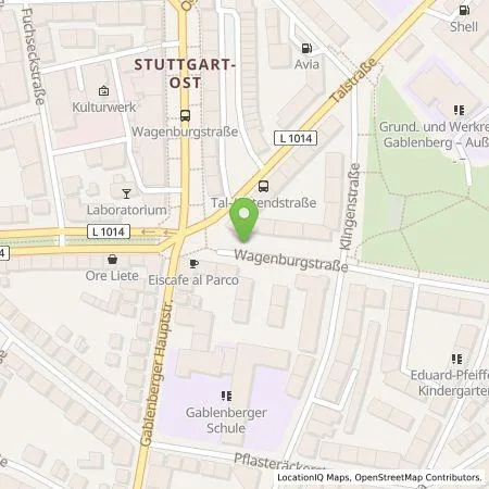 Standortübersicht der Tankstelle EnBW mobility+ AG und Co.KG in 70186 Stuttgart