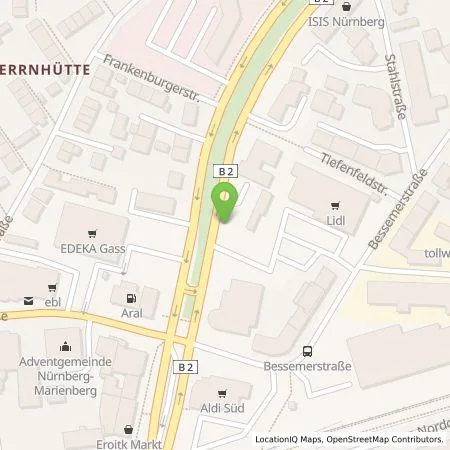 Standortübersicht der Tankstelle EnBW mobility+ AG und Co.KG in 90411 Nürnberg