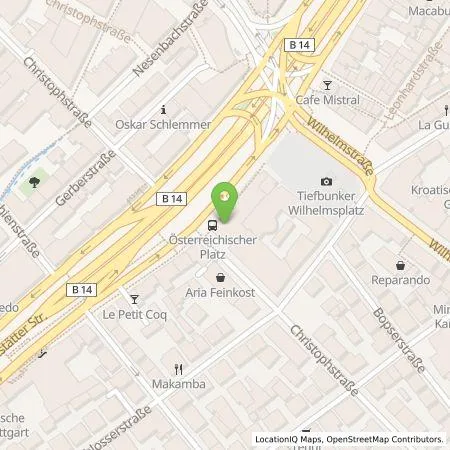 Standortübersicht der Tankstelle EnBW mobility+ AG und Co.KG in 70178 Stuttgart