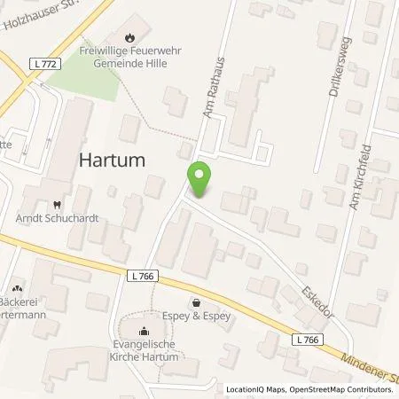 Standortübersicht der Tankstelle Westfalen Weser Ladeservice GmbH in 32479 Hille