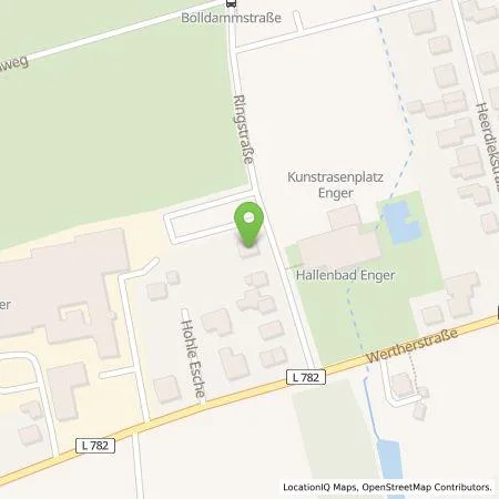 Standortübersicht der Tankstelle Westfalen Weser Ladeservice GmbH in 32130 Enger