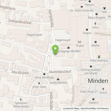 Standortübersicht der Tankstelle Westfalen Weser Ladeservice GmbH in 32423 Minden