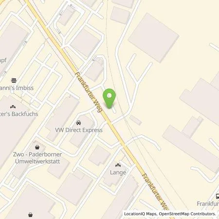 Standortübersicht der Tankstelle Westfalen Weser Ladeservice GmbH in 33106 Paderborn