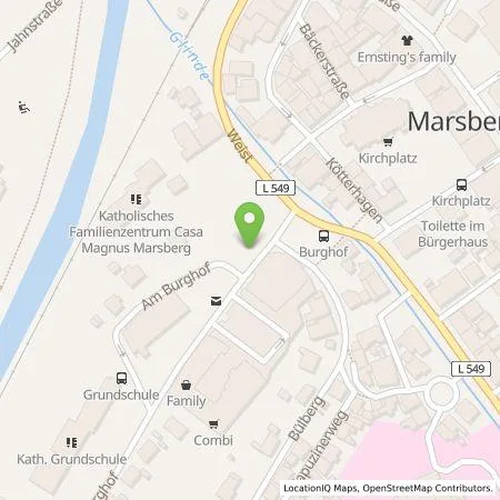 Standortübersicht der Tankstelle Westfalen Weser Ladeservice GmbH in 34431 Marsberg