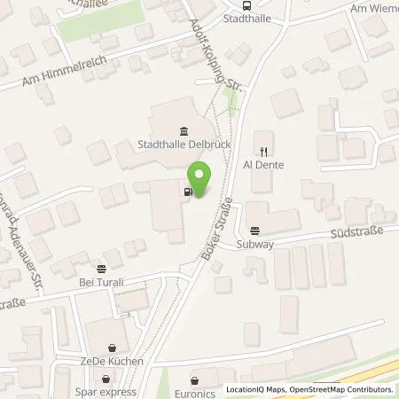 Standortübersicht der Tankstelle Westfalen Weser Ladeservice GmbH in 33129 Delbrück