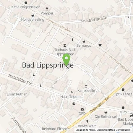 Standortübersicht der Tankstelle Westfalen Weser Ladeservice GmbH in 33175 Bad Lippspringe