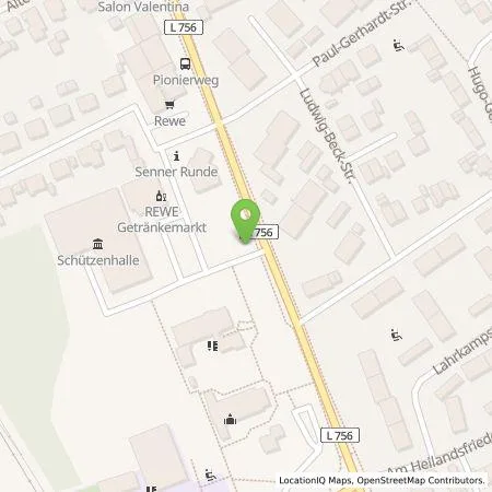 Standortübersicht der Tankstelle Westfalen Weser Ladeservice GmbH in 33104 Paderborn