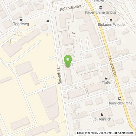 Standortübersicht der Tankstelle Westfalen Weser Ladeservice GmbH in 33102 Paderborn