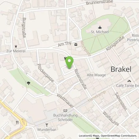 Standortübersicht der Tankstelle Westfalen Weser Ladeservice GmbH in 33034 Brakel