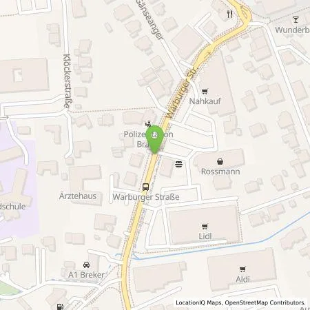 Standortübersicht der Tankstelle Westfalen Weser Ladeservice GmbH in 33034 BRAKEL