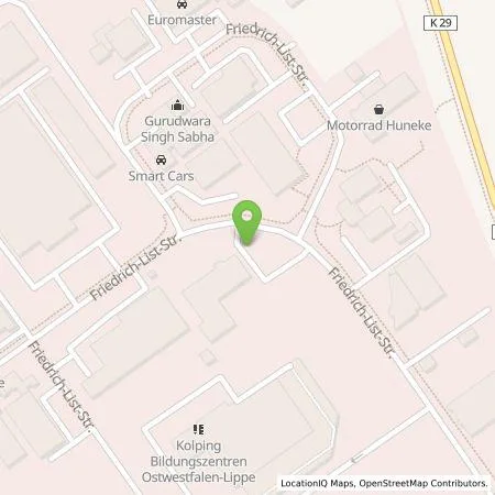 Standortübersicht der Tankstelle Westfalen Weser Ladeservice GmbH in 33100 Paderborn