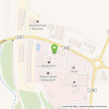 Standortübersicht der Tankstelle Westfalen Weser Ladeservice GmbH in 33178 Borchen