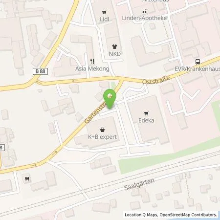 Standortübersicht der Tankstelle TEAG Mobil GmbH in 07407 Rudolstadt