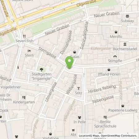 Standortübersicht der Tankstelle SWU Energie GmbH in 89073 Ulm