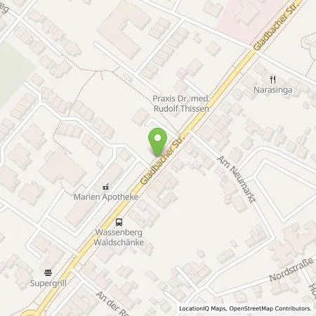 Standortübersicht der Tankstelle NEW Niederrhein Energie und Wasser GmbH in 41849 Wassenberg