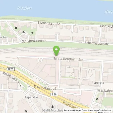 Standortübersicht der Tankstelle ecowerk e-charge GmbH in 72072 Tübingen