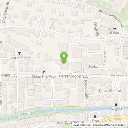 Standortübersicht der Tankstelle ecowerk e-charge GmbH in 72070 Tübingen