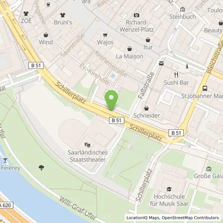 Standortübersicht der Tankstelle Q-Park Recharge Germany GmbH in 66111 Saarbrücken