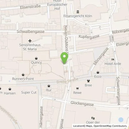 Standortübersicht der Tankstelle Q-Park Recharge Germany GmbH in 50667 Köln