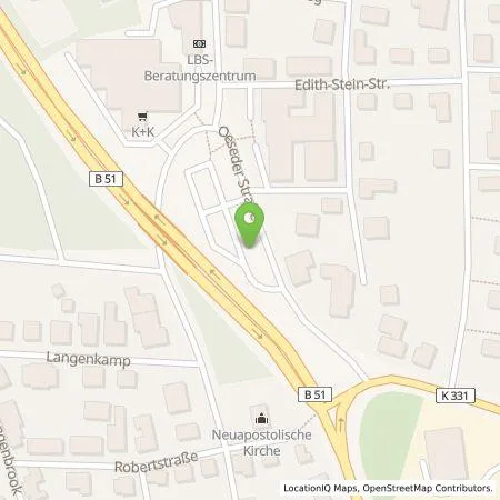 Standortübersicht der Tankstelle Stadtwerke Georgsmarienhütte GmbH in 49124 Georgsmarienhütte