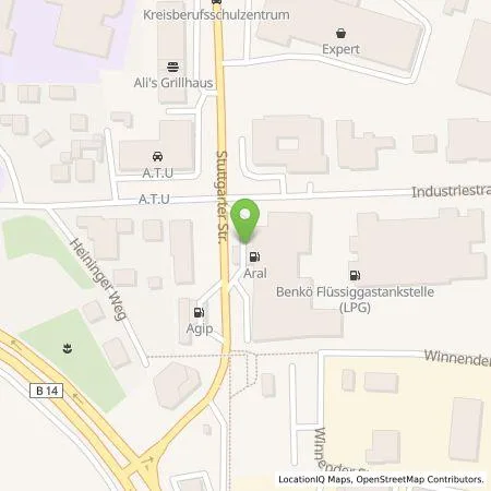 Standortübersicht der Tankstelle TotalEnergies Charging Solutions Deutschland GmbH in 71522 Backnang