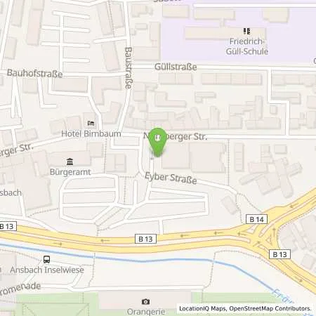 Standortübersicht der Tankstelle Stadtwerke Ansbach GmbH in 91522 Ansbach