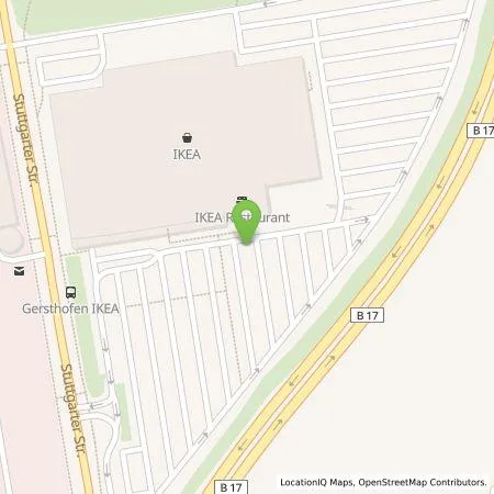 Standortübersicht der Tankstelle IKEA Deutschland GmbH & Co.KG in 86368 Gersthofen