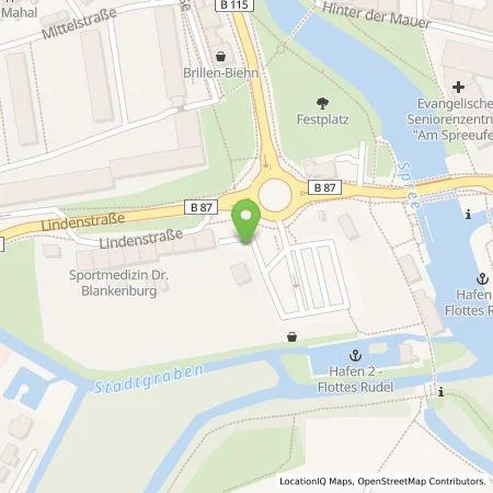 Standortübersicht der Tankstelle envia Mitteldeutsche Energie AG in 15907 Lübben