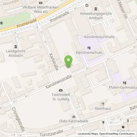 Standortübersicht der Tankstelle Stadtwerke Ansbach GmbH in 91522 Ansbach