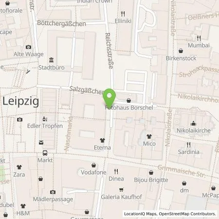 Standortübersicht der Tankstelle Stadtwerke Leipzig GmbH in 04109 Leipzig