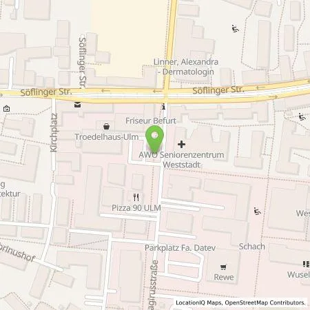 Standortübersicht der Tankstelle SWU Energie GmbH in 89073 Ulm