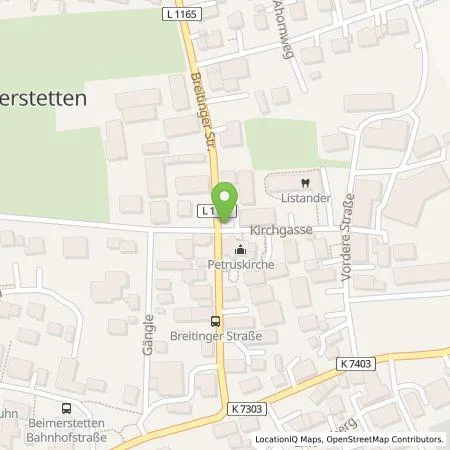 Standortübersicht der Tankstelle SWU Energie GmbH in 89179 Beimerstetten