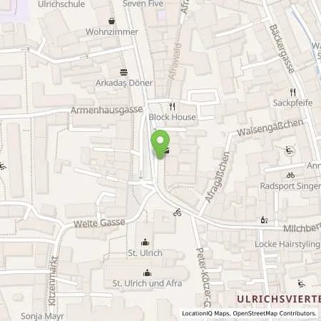 Standortübersicht der Tankstelle Stadtwerke Augsburg Energie GmbH in 86150 Augsburg